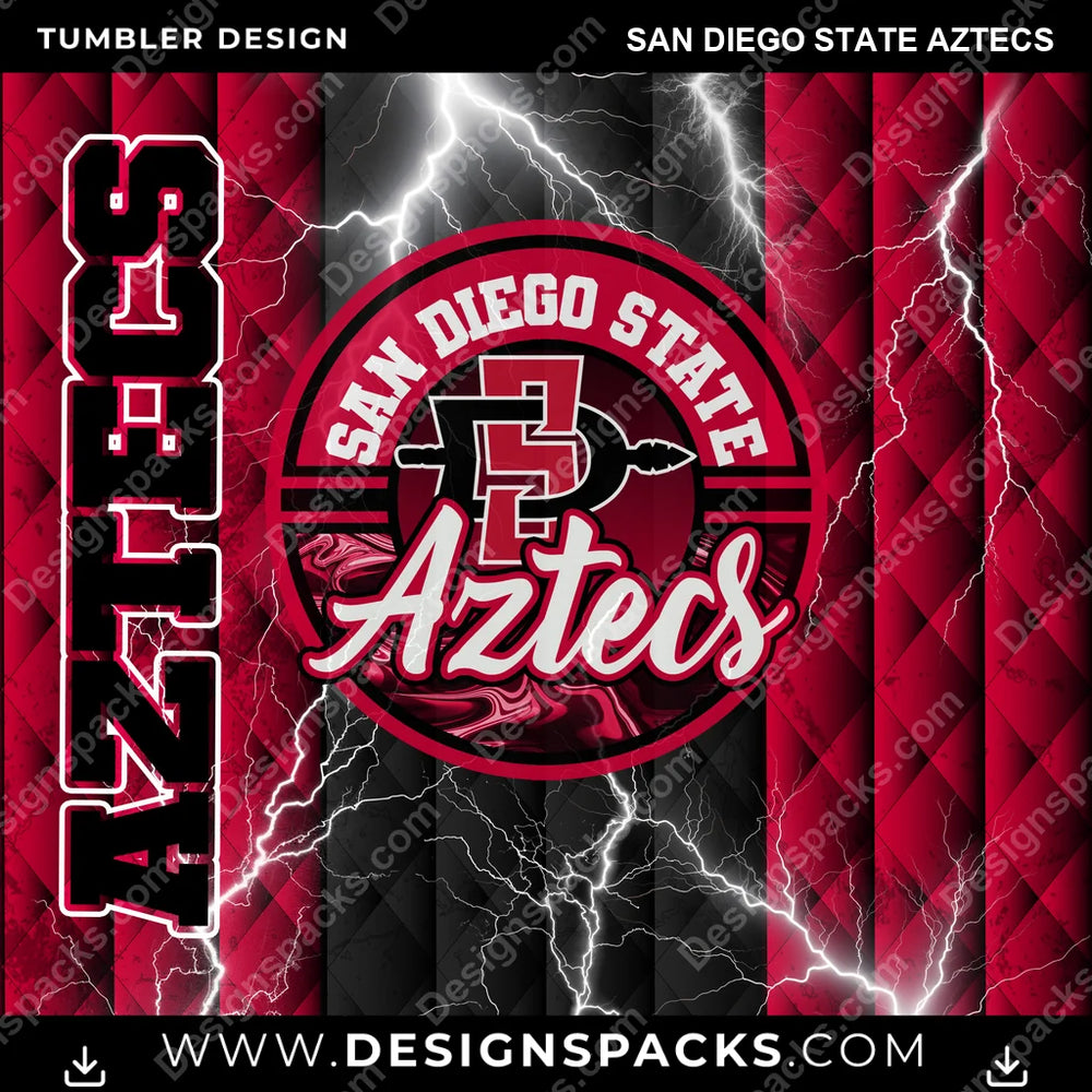 College Sport Diamond San Diego State Aztecs NCAA College Sport Tumbler Digital Wrap Design Download