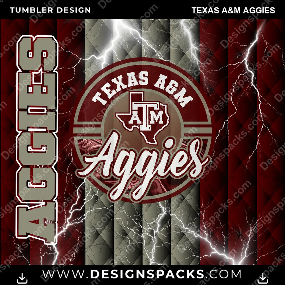 College Sport Diamond Texas A&M Aggies NCAA College Sport Tumbler Digital Wrap Design Download