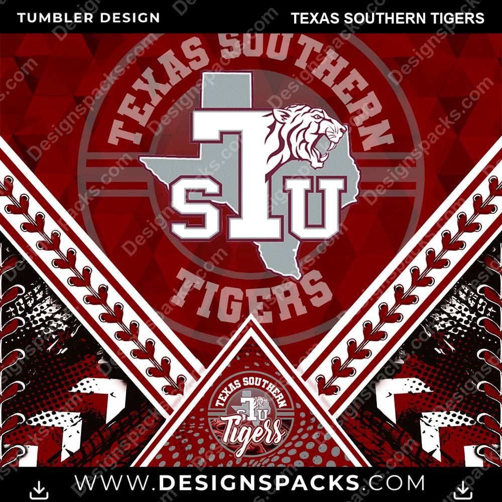 College Sport Diamond Texas Southern Tigers NCAA College Sport Tumbler Digital Wrap Design Download
