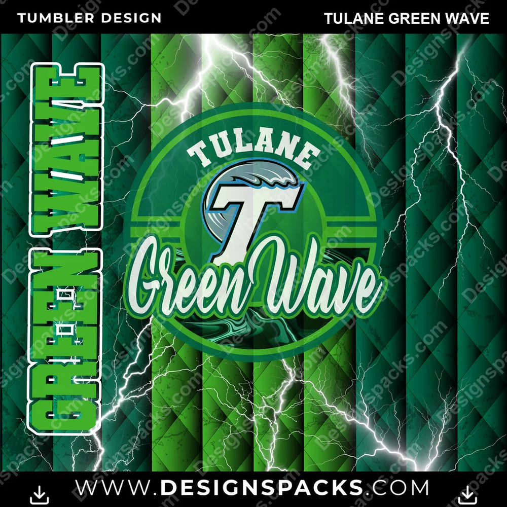 College Sport Diamond Tulane Green Wave NCAA College Sport Tumbler Digital Wrap Design Download