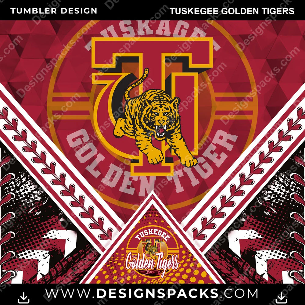 College Sport Diamond Tuskegee Golden Tigers NCAA College Sport Tumbler Digital Wrap Design Download