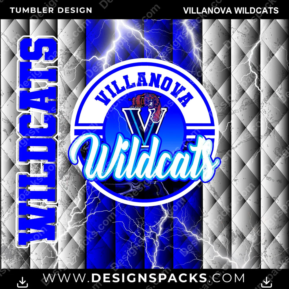 College Sport Diamond Villanova Wildcats NCAA College Sport Tumbler Digital Wrap Design Download