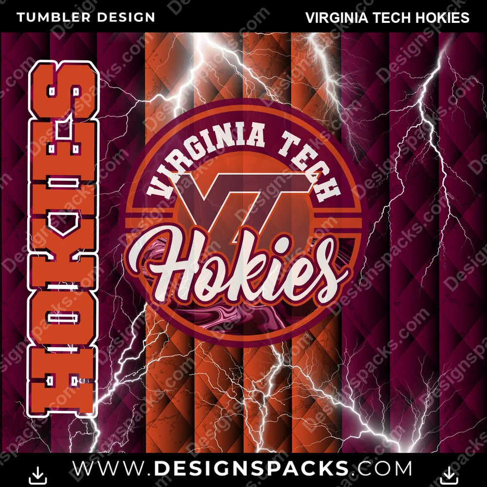 College Sport Diamond Virginia Tech Hokies NCAA College Sport Tumbler Digital Wrap Design Download