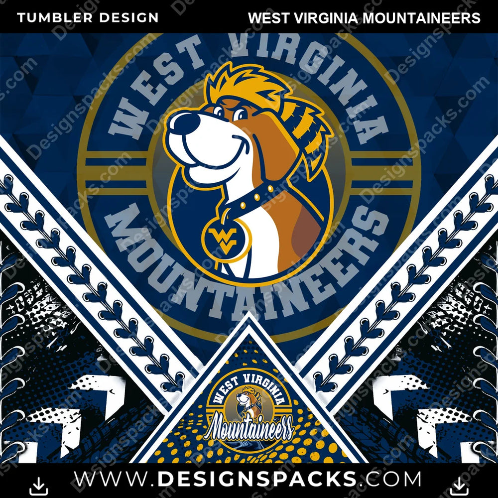 College Sport Diamond West Virginia Mountaineers NCAA College Sport Tumbler Digital Wrap Design Download
