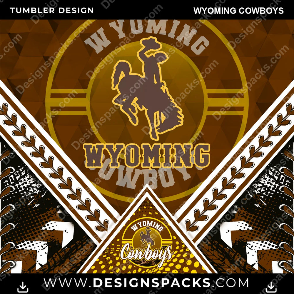 College Sport Diamond Wyoming Cowboys NCAA College Sport Tumbler Digital Wrap Design Download