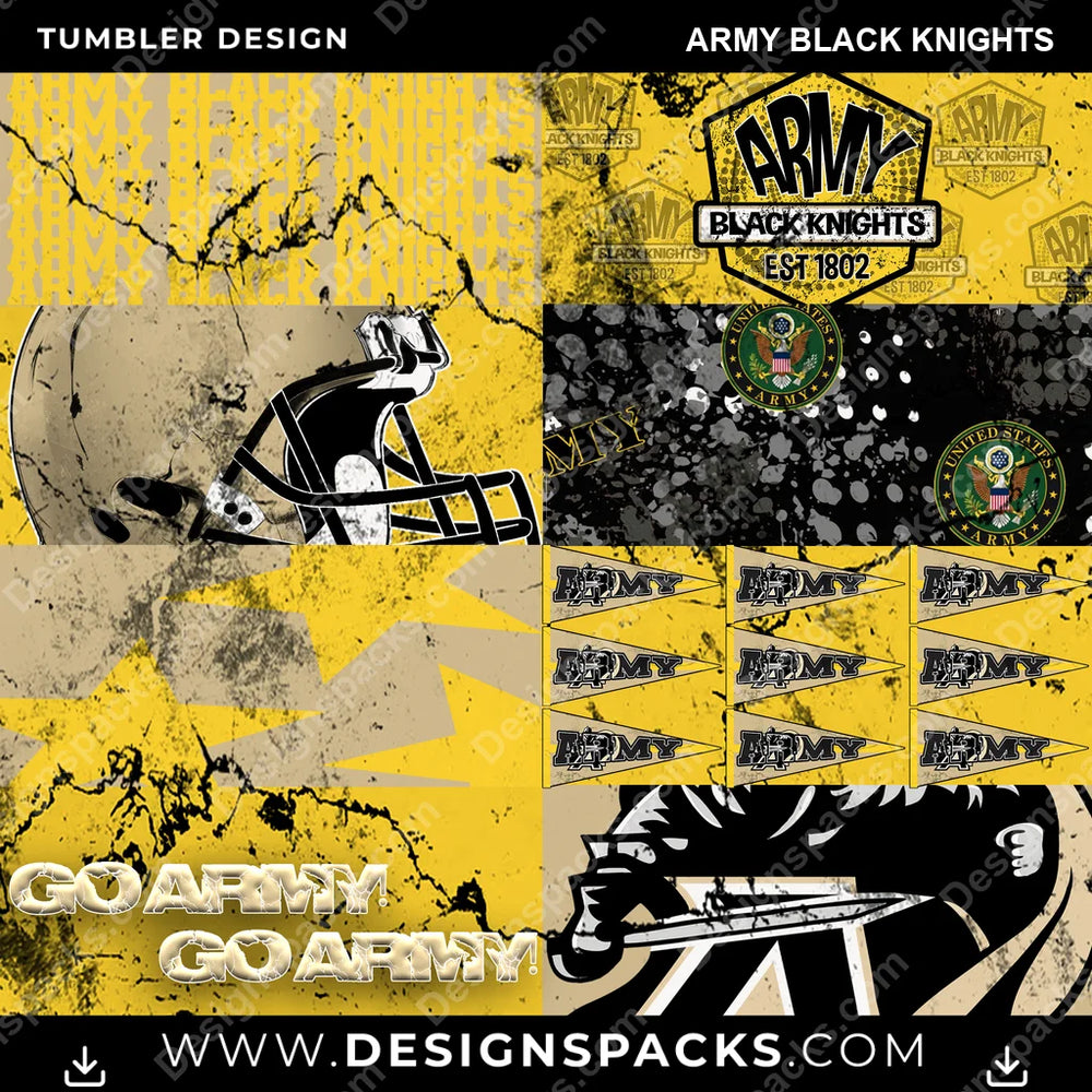 College Sport Distressed BG Army Black Knights NCAA College Sport Tumbler Digital Wrap Design Download