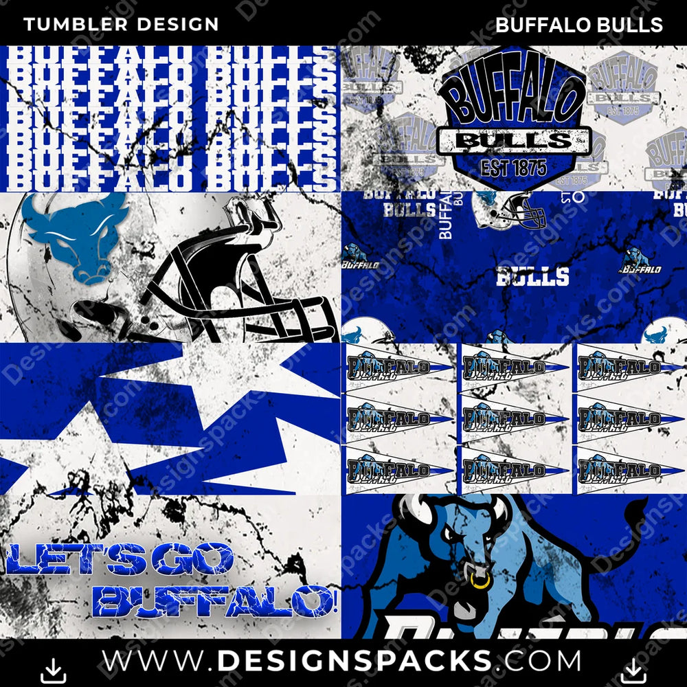 College Sport Distressed BG Buffalo Bulls NCAA College Sport Tumbler Digital Wrap Design Download