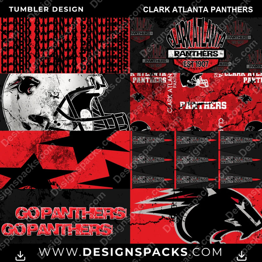 College Sport Distressed BG Clark Atlanta Panthers NCAA College Sport Tumbler Digital Wrap Design Download
