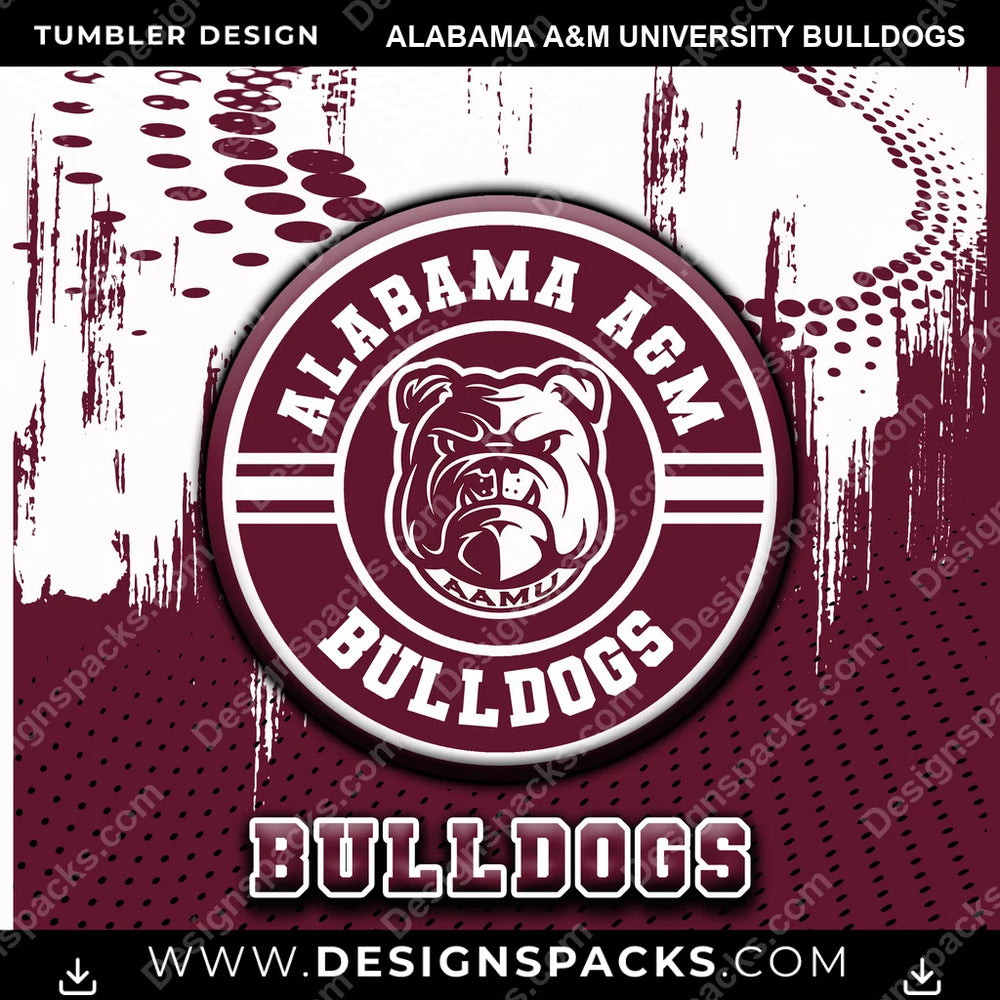College Sport Dot Logo Alabama A&M University Bulldogs NCAA College Sport Tumbler Digital Wrap Design Download