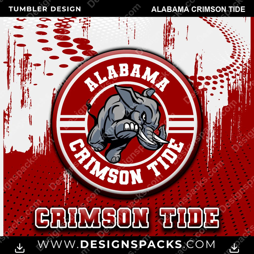 College Sport Dot Logo Alabama Crimson Tide NCAA College Sport Tumbler Digital Wrap Design Download
