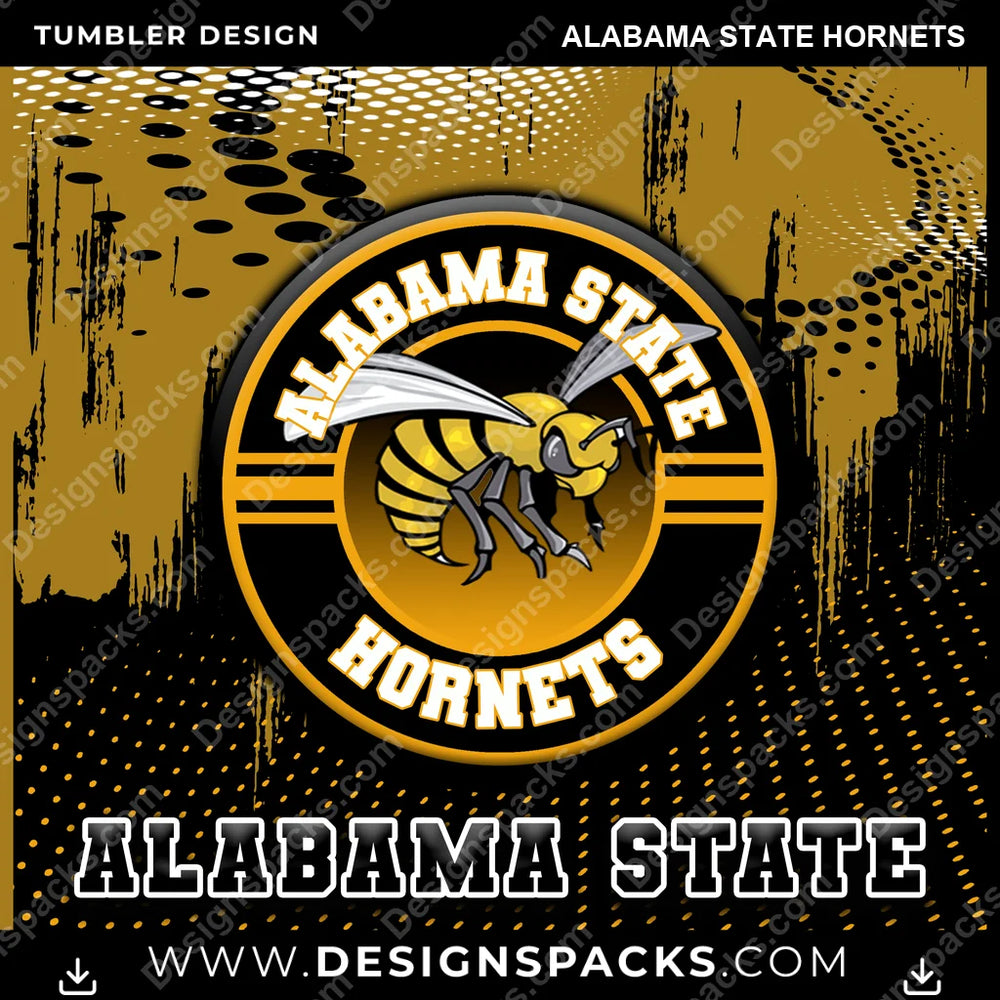 College Sport Dot Logo Alabama State Hornets NCAA College Sport Tumbler Digital Wrap Design Download