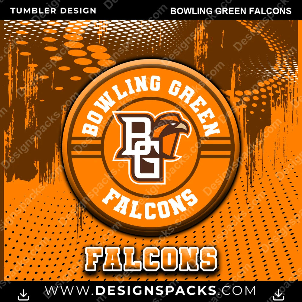 College Sport Dot Logo Bowling Green Falcons NCAA College Sport Tumbler Digital Wrap Design Download