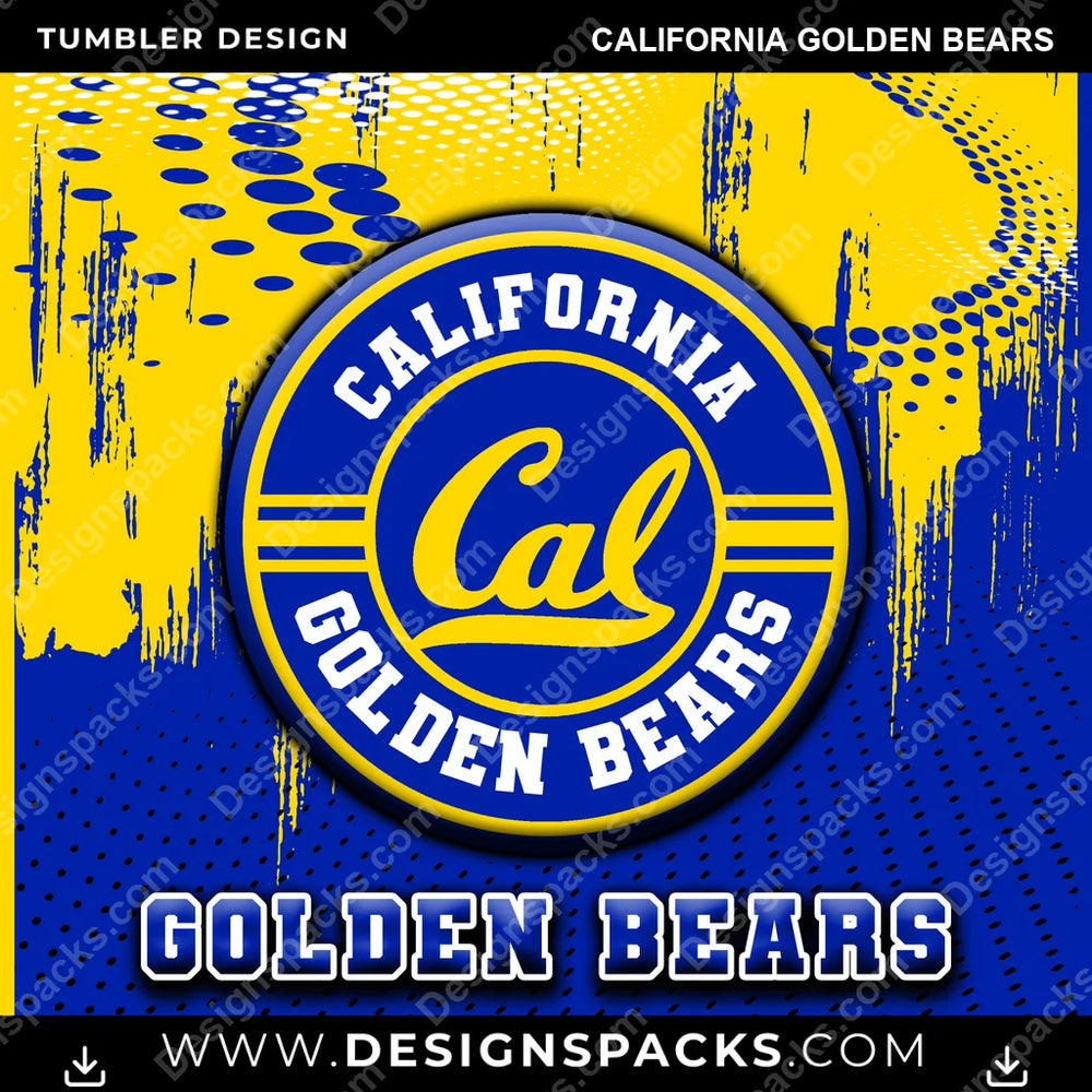 College Sport Dot Logo California Golden Bears NCAA College Sport Tumbler Digital Wrap Design Download