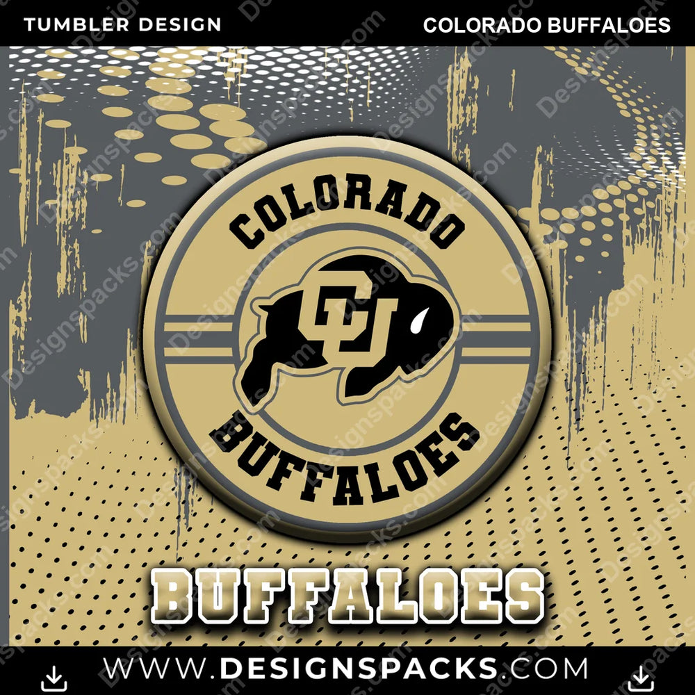 College Sport Dot Logo Colorado Buffaloes NCAA College Sport Tumbler Digital Wrap Design Download