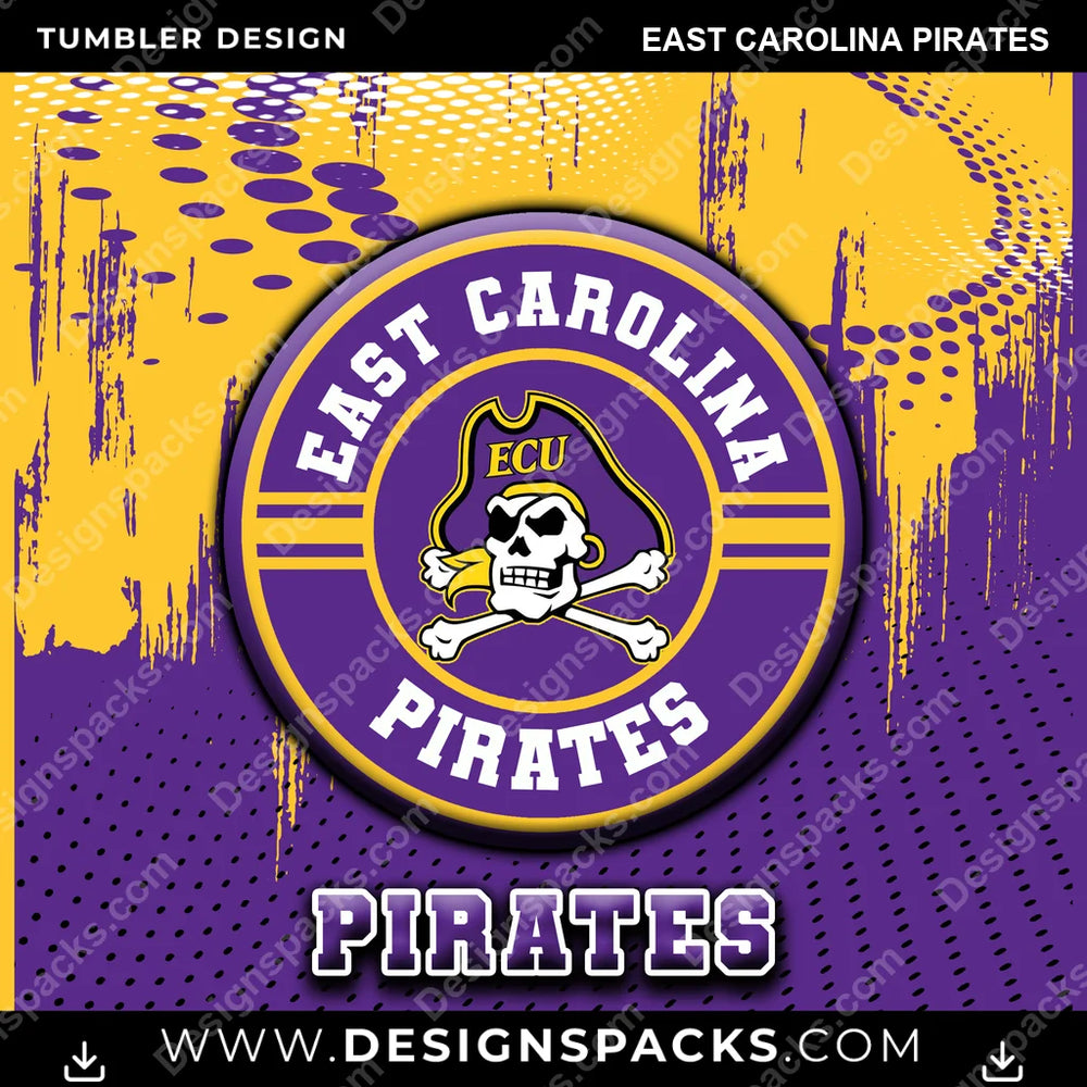 College Sport Dot Logo East Carolina Pirates NCAA College Sport Tumbler Digital Wrap Design Download