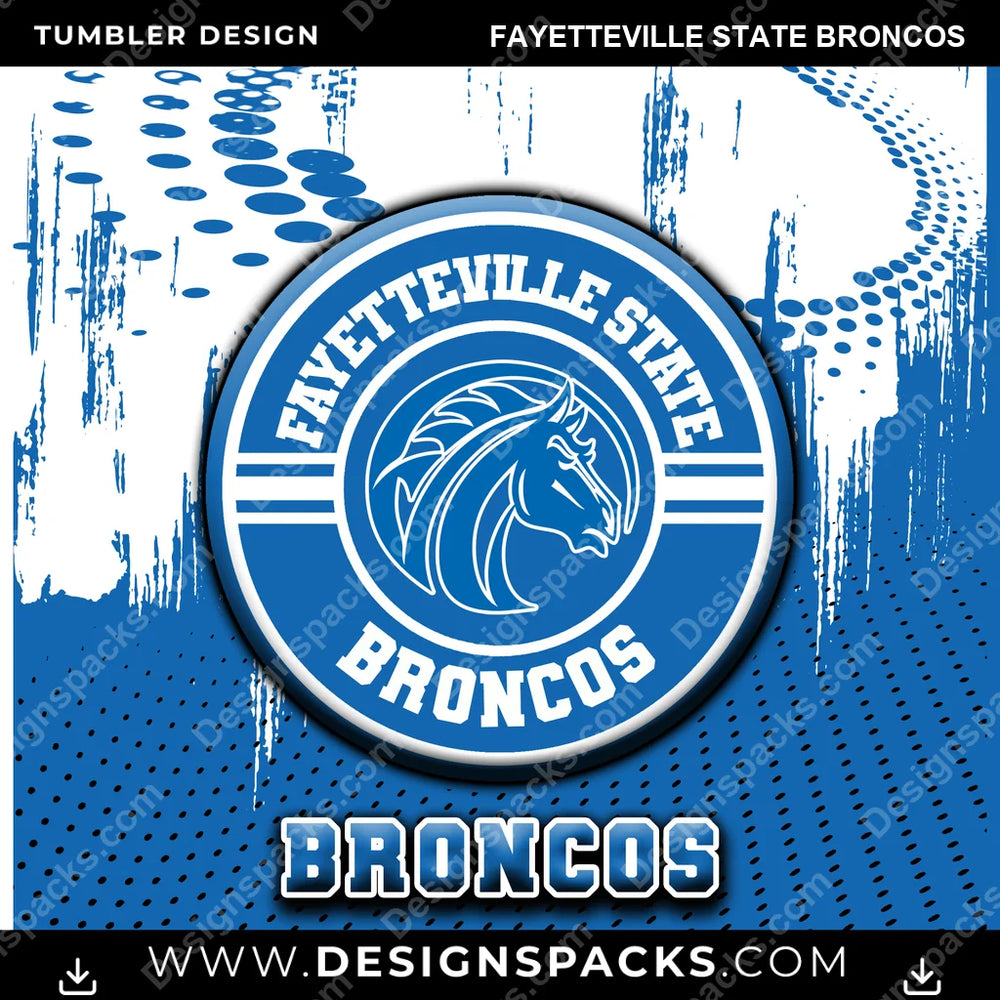 College Sport Dot Logo Fayetteville State Broncos NCAA College Sport Tumbler Digital Wrap Design Download
