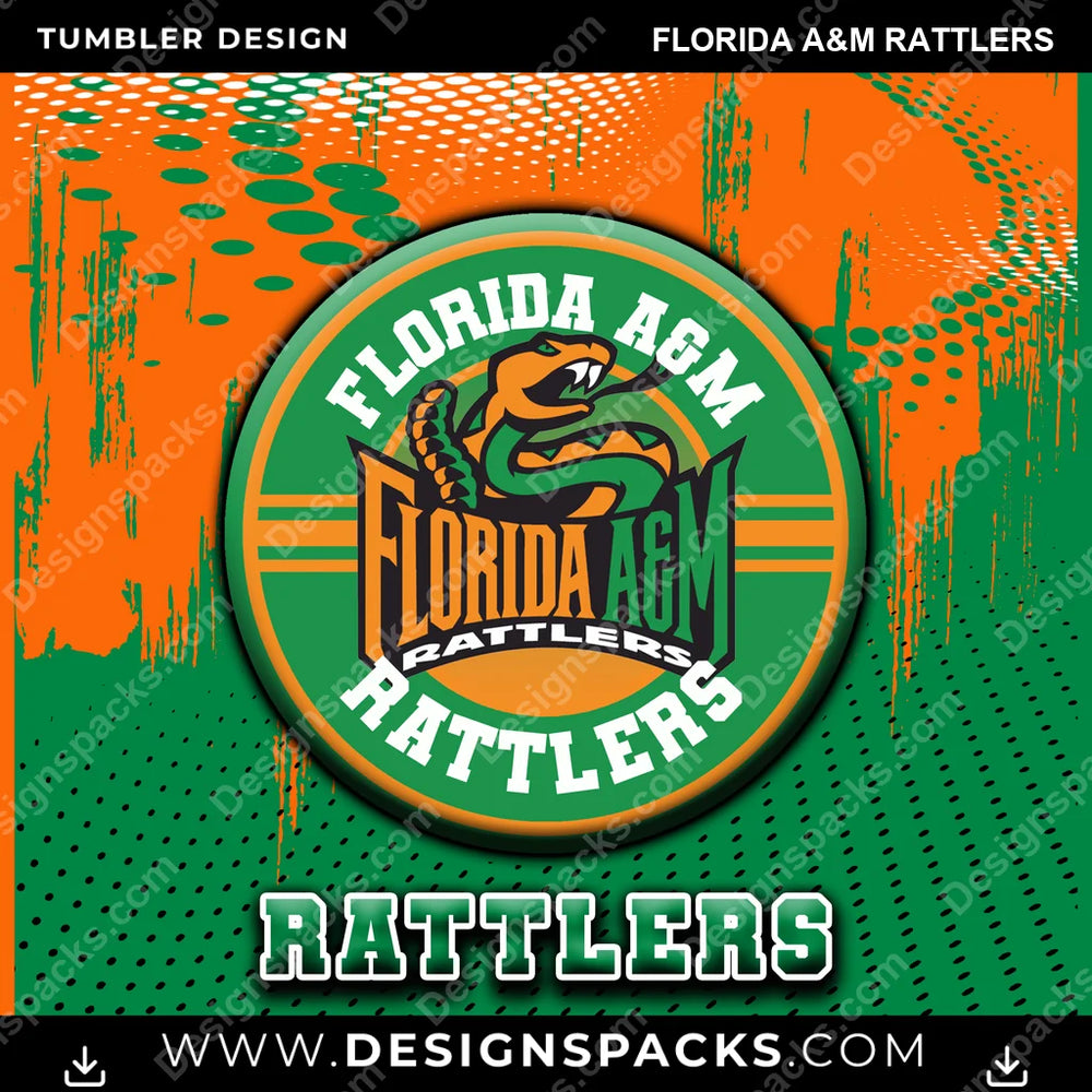 College Sport Dot Logo Florida A&M Rattlers NCAA College Sport Tumbler Digital Wrap Design Download