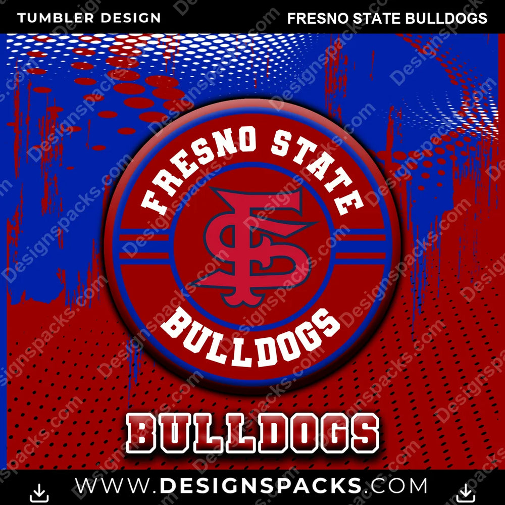 College Sport Dot Logo Fresno State Bulldogs NCAA College Sport Tumbler Digital Wrap Design Download