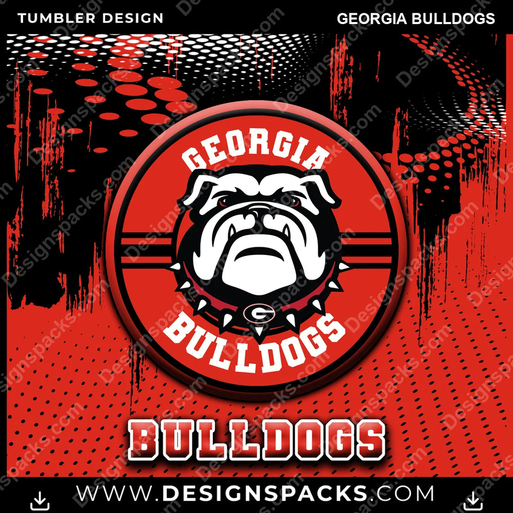 College Sport Dot Logo Georgia Bulldogs NCAA College Sport Tumbler Digital Wrap Design Download