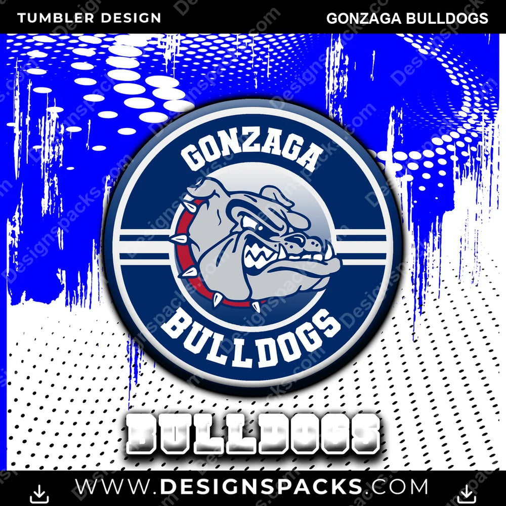 College Sport Dot Logo Gonzaga Bulldogs NCAA College Sport Tumbler Digital Wrap Design Download