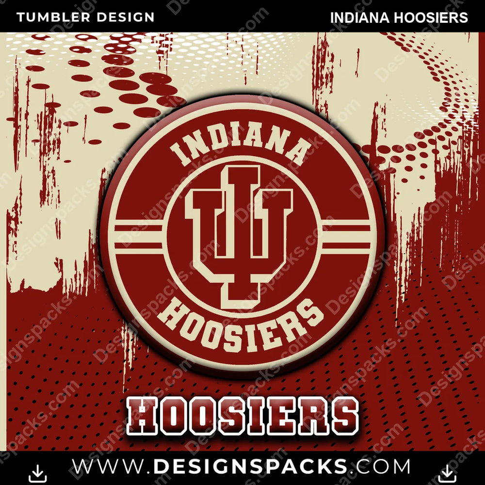 College Sport Dot Logo Indiana Hoosiers NCAA College Sport Tumbler Digital Wrap Design Download