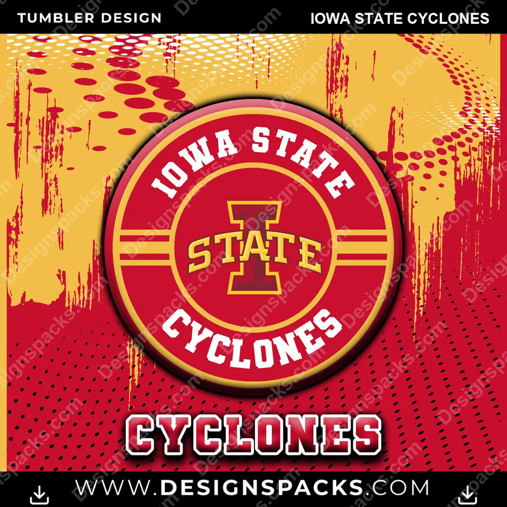 College Sport Dot Logo Iowa State Cyclones NCAA College Sport Tumbler Digital Wrap Design Download