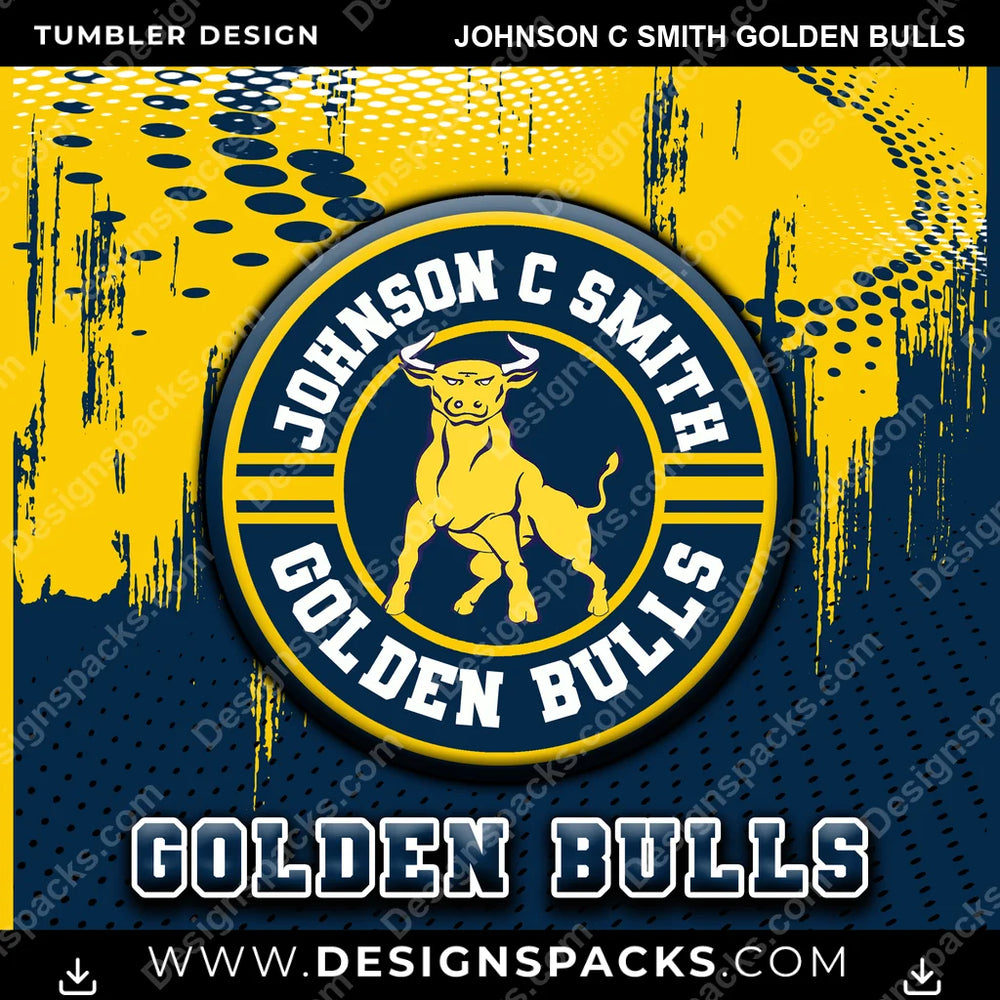 College Sport Dot Logo Johnson C Smith Golden Bulls NCAA College Sport Tumbler Digital Wrap Design Download