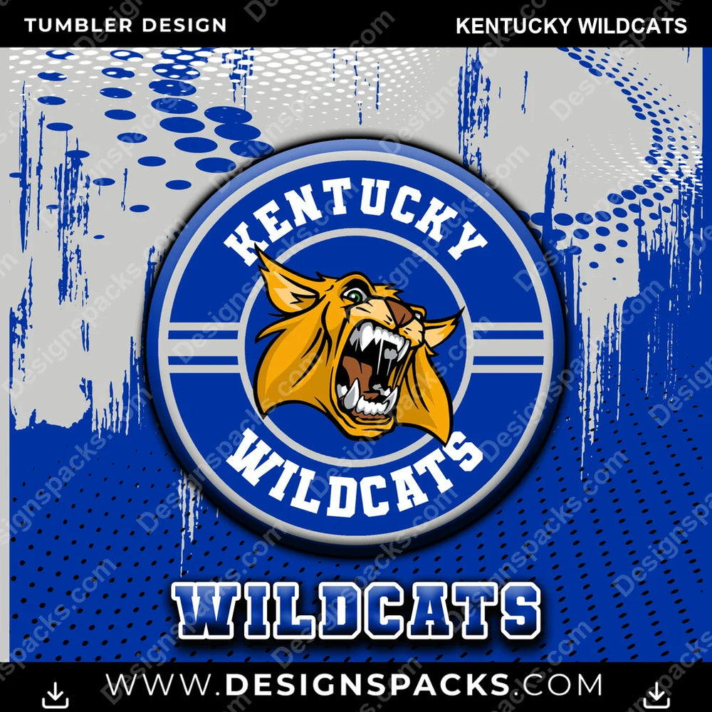 College Sport Dot Logo Kentucky Wildcats NCAA College Sport Tumbler Digital Wrap Design Download