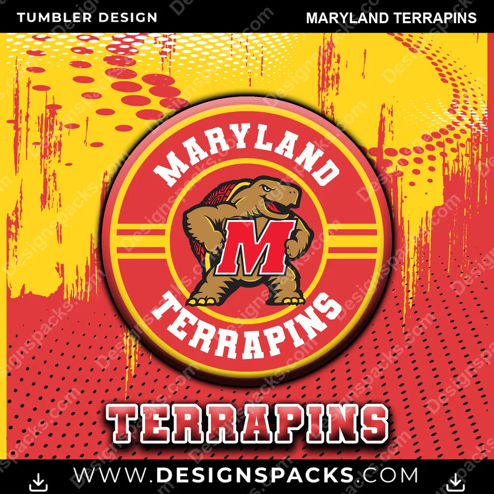 College Sport Dot Logo Maryland Terrapins NCAA College Sport Tumbler Digital Wrap Design Download