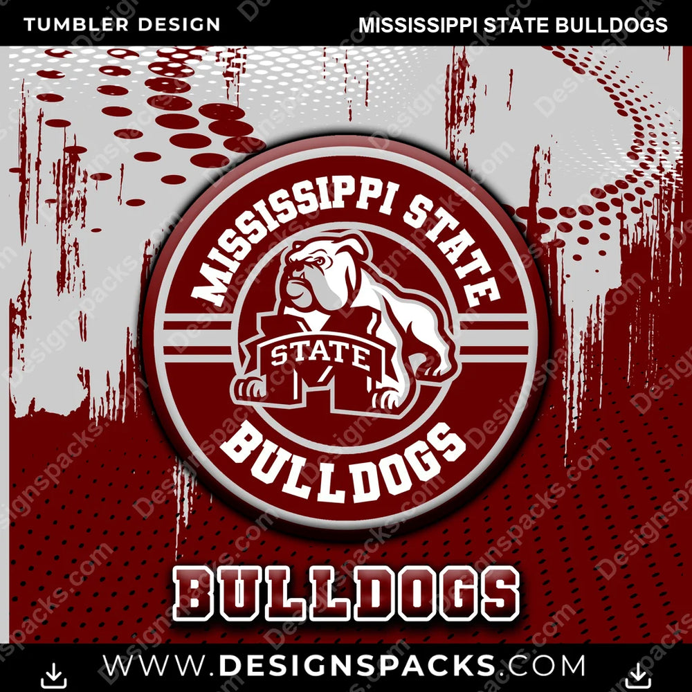 College Sport Dot Logo Mississippi State Bulldogs NCAA College Sport Tumbler Digital Wrap Design Download