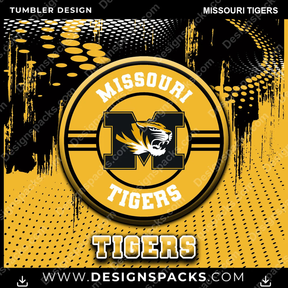 College Sport Dot Logo Missouri Tigers NCAA College Sport Tumbler Digital Wrap Design Download