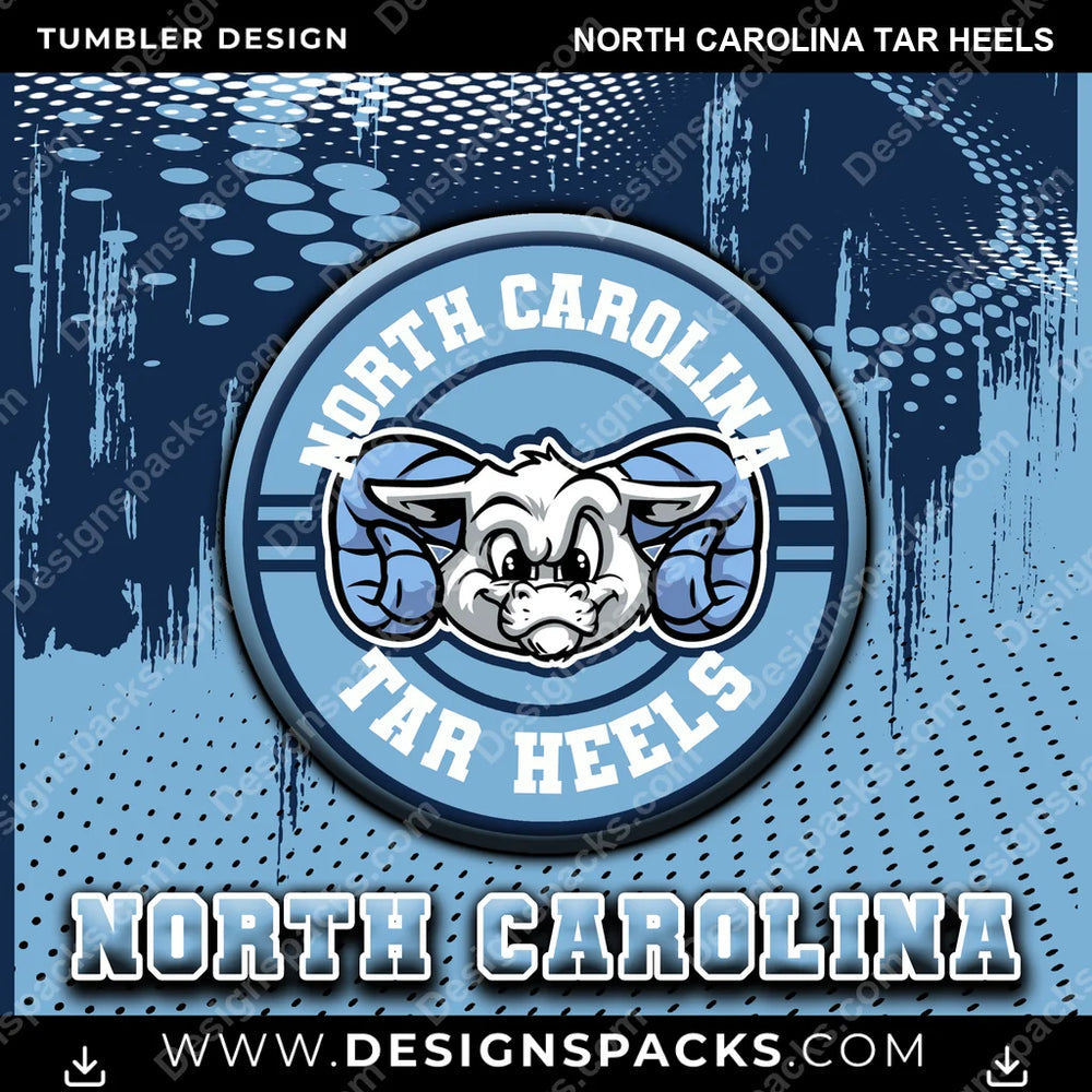 College Sport Dot Logo North Carolina Tar Heels NCAA College Sport Tumbler Digital Wrap Design Download