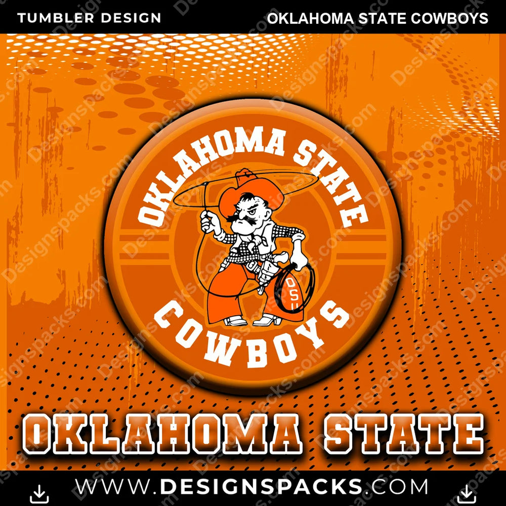 College Sport Dot Logo Oklahoma State Cowboys NCAA College Sport Tumbler Digital Wrap Design Download