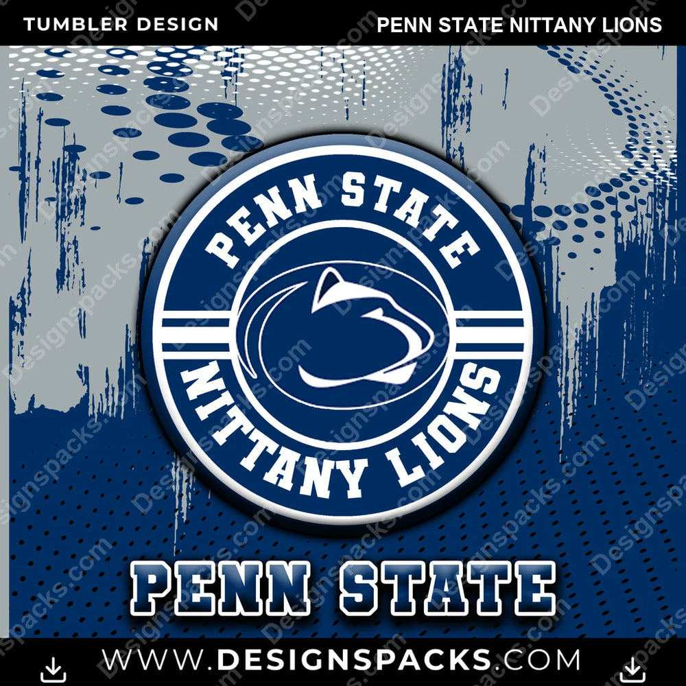 College Sport Dot Logo Penn State Nittany Lions NCAA College Sport Tumbler Digital Wrap Design Download