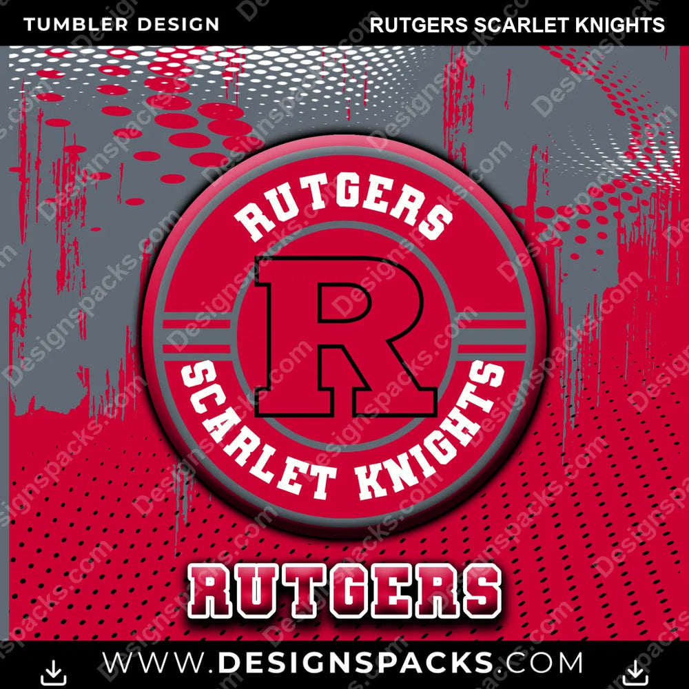 College Sport Dot Logo Rutgers Scarlet Knights NCAA College Sport Tumbler Digital Wrap Design Download