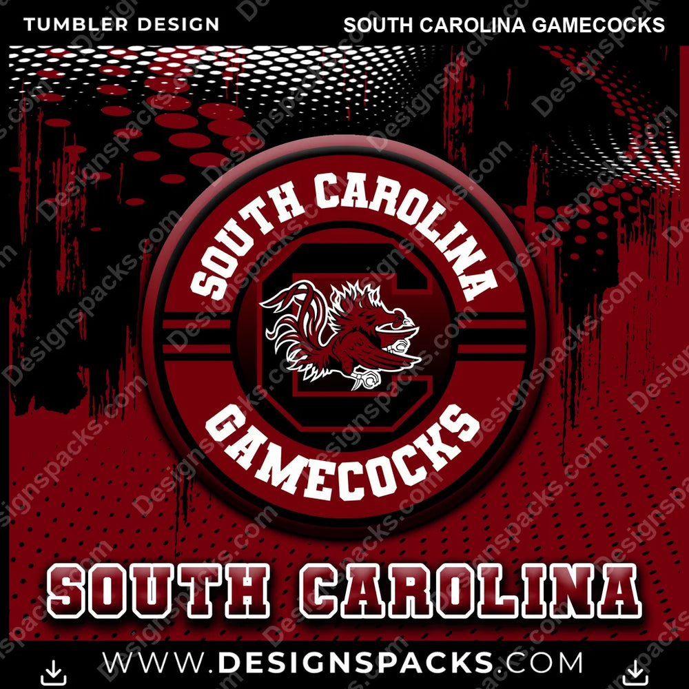 College Sport Dot Logo South Carolina Gamecocks NCAA College Sport Tumbler Digital Wrap Design Download