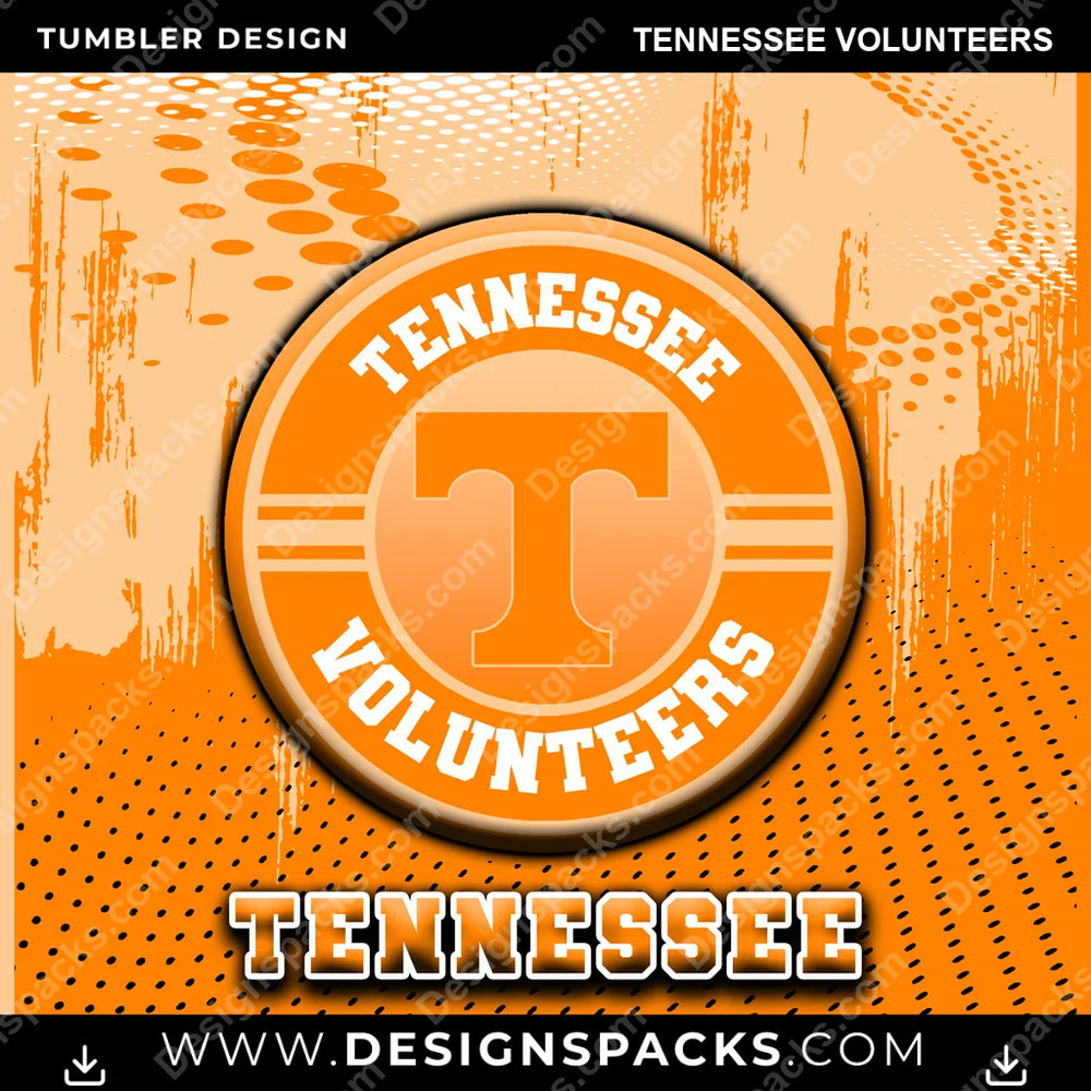 College Sport Dot Logo Tennessee Volunteers NCAA College Sport Tumbler Digital Wrap Design Download