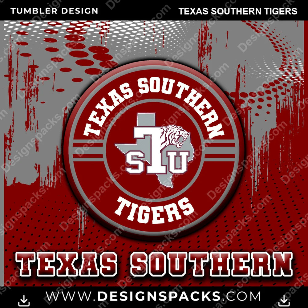 College Sport Dot Logo Texas Southern Tigers NCAA College Sport Tumbler Digital Wrap Design Download