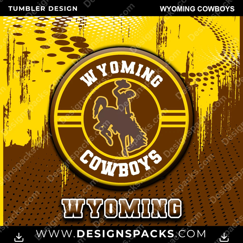 College Sport Dot Logo Wyoming Cowboys NCAA College Sport Tumbler Digital Wrap Design Download