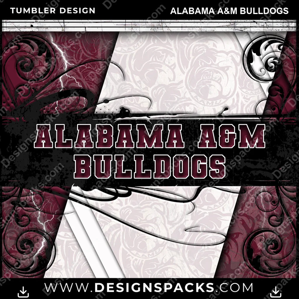 College Sport Elegant Alabama A&M Bulldogs NCAA College Sport Tumbler Digital Wrap Design Download