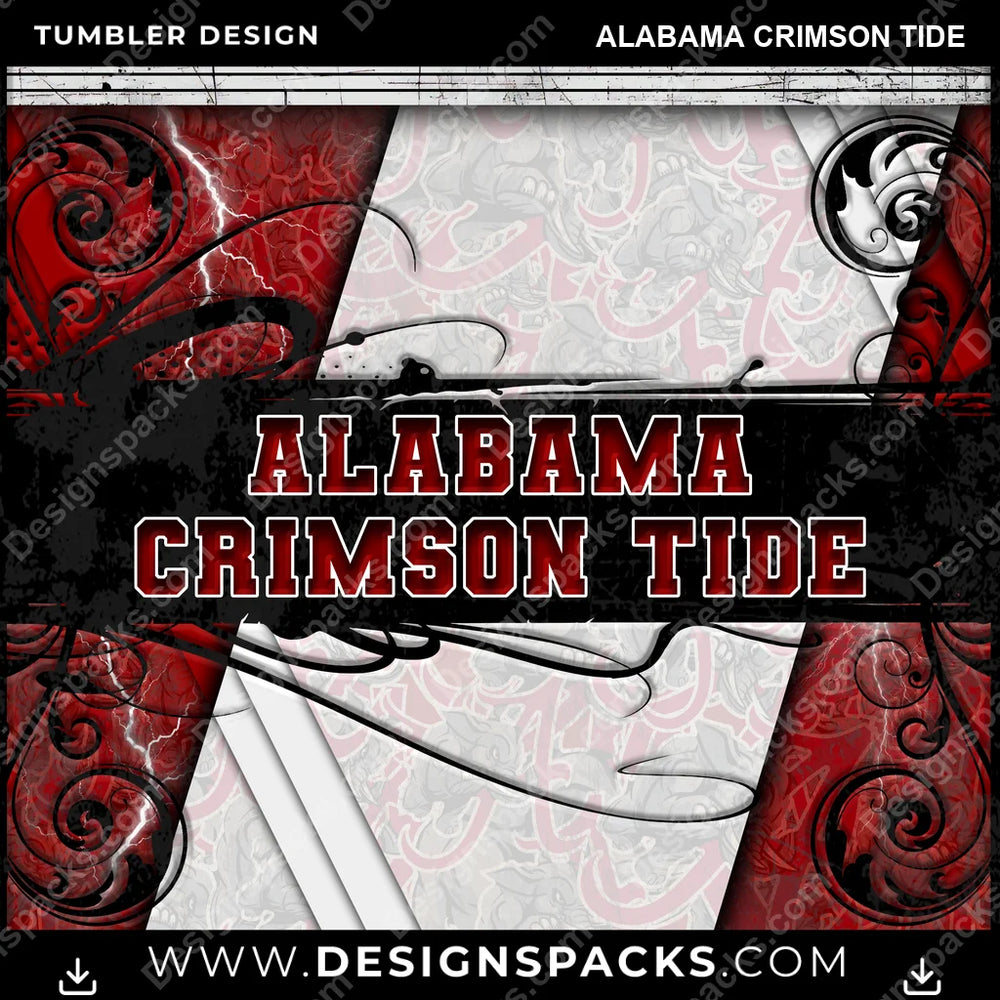 College Sport Elegant Alabama Crimson Tide NCAA College Sport Tumbler Digital Wrap Design Download
