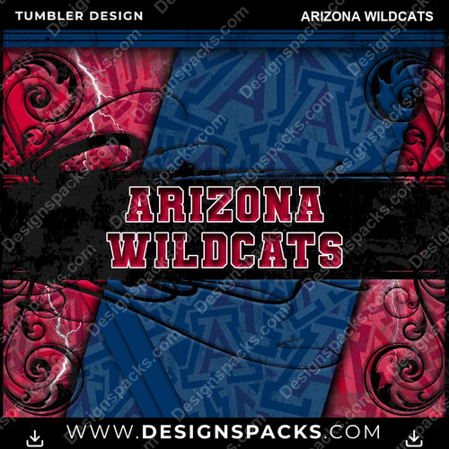 College Sport Elegant Arizona Wildcats Tumbler Digital Wrap Design