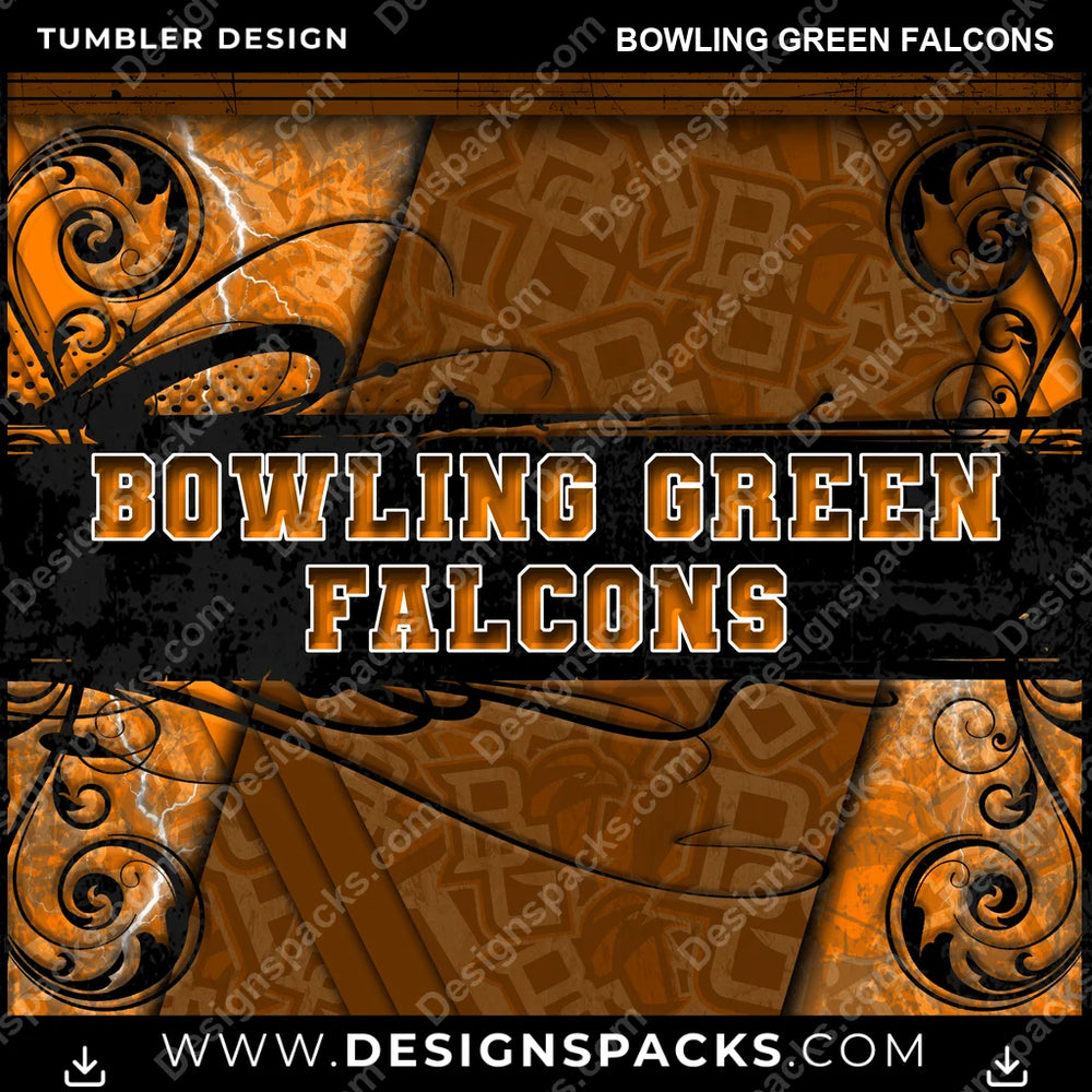 College Sport Elegant Bowling Green Falcons NCAA College Sport Tumbler Digital Wrap Design Download
