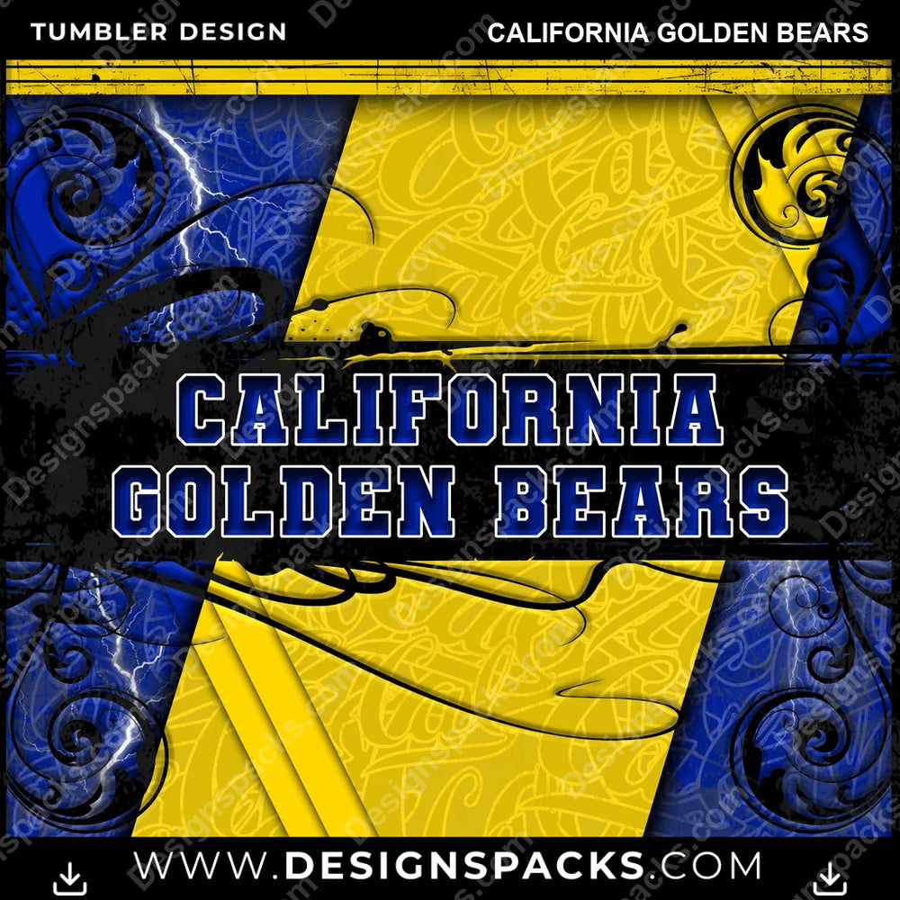 College Sport Elegant California Golden Bears NCAA College Sport Tumbler Digital Wrap Design Download