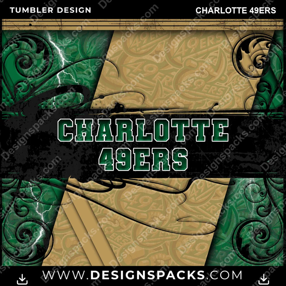 College Sport Elegant Charlotte 49ers NCAA College Sport Tumbler Digital Wrap Design Download