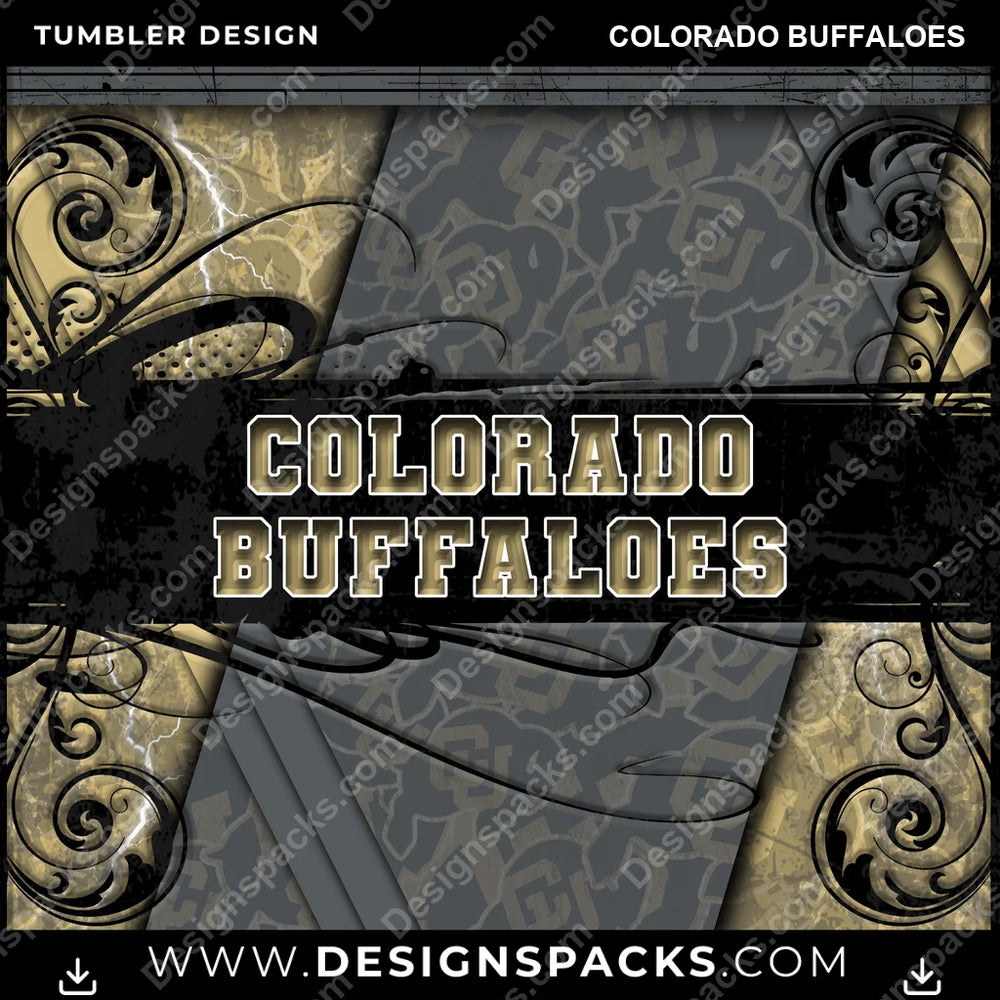 College Sport Elegant Colorado Buffaloes NCAA College Sport Tumbler Digital Wrap Design Download