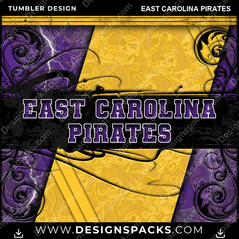 College Sport Elegant East Carolina Pirates NCAA College Sport Tumbler Digital Wrap Design Download