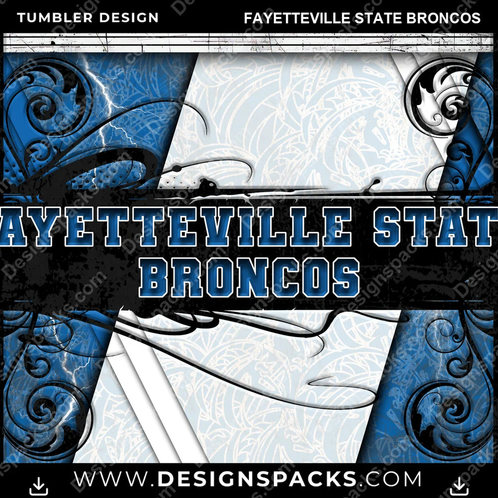 College Sport Elegant Fayetteville State Broncos NCAA College Sport Tumbler Digital Wrap Design Download