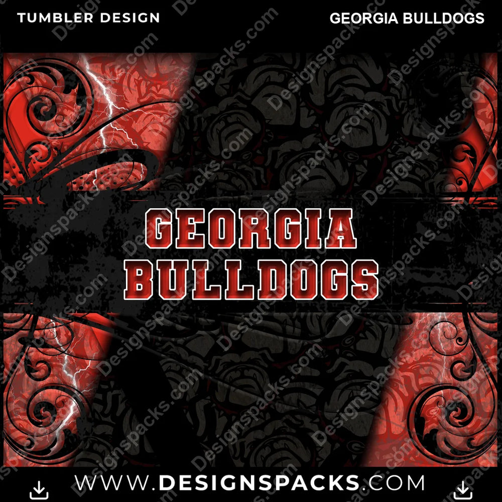 College Sport Elegant Georgia Bulldogs NCAA College Sport Tumbler Digital Wrap Design Download