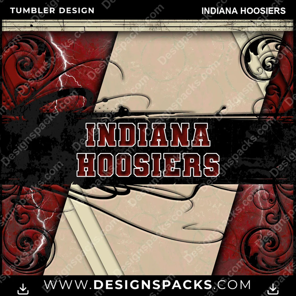College Sport Elegant Indiana Hoosiers NCAA College Sport Tumbler Digital Wrap Design Download